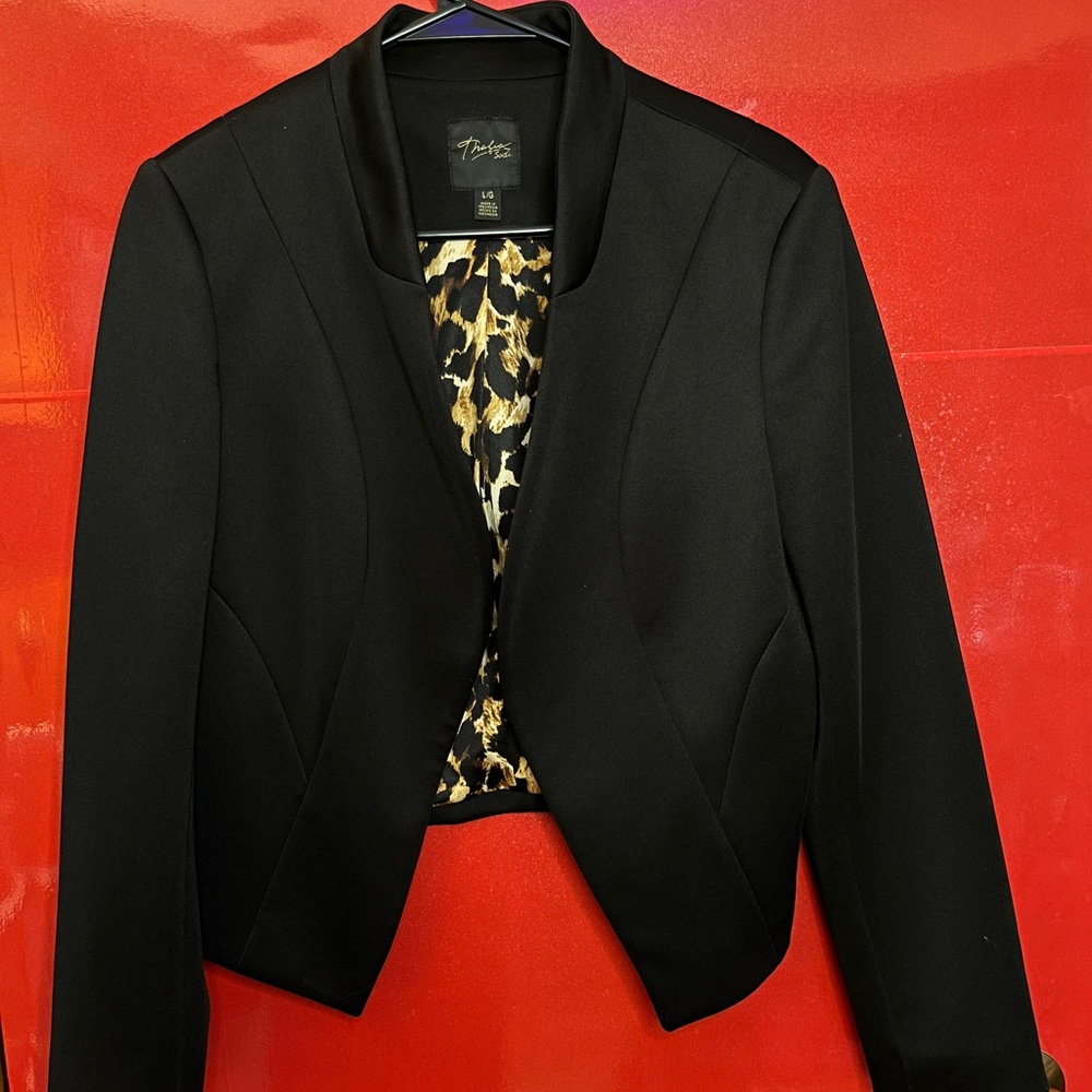 Thalia Sodi Black Blazer Modern Tailored Suit Jacket